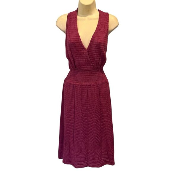 M MISSONI Magenta Purple V-Neck Sleeveless Knit Dress - Picture 2 of 11